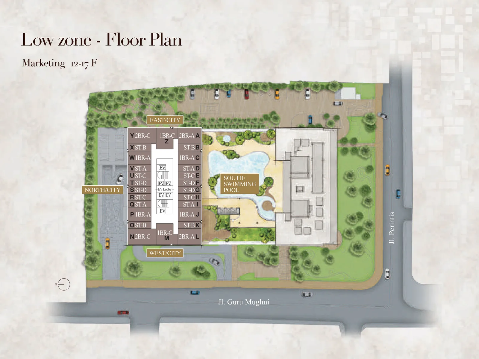 Branz Mega Kuningan low zone floor plan 26 units