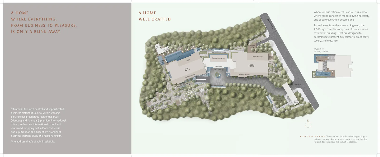 Site plan La Vie All Suites Apartment — fasilitas ground floor Kuningan Jakarta Selatan