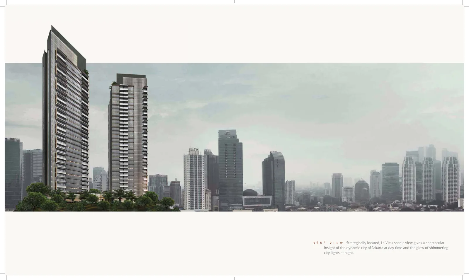 Dua tower La Vie All Suites Apartment di skyline Kuningan Jakarta — DP Architect Singapore