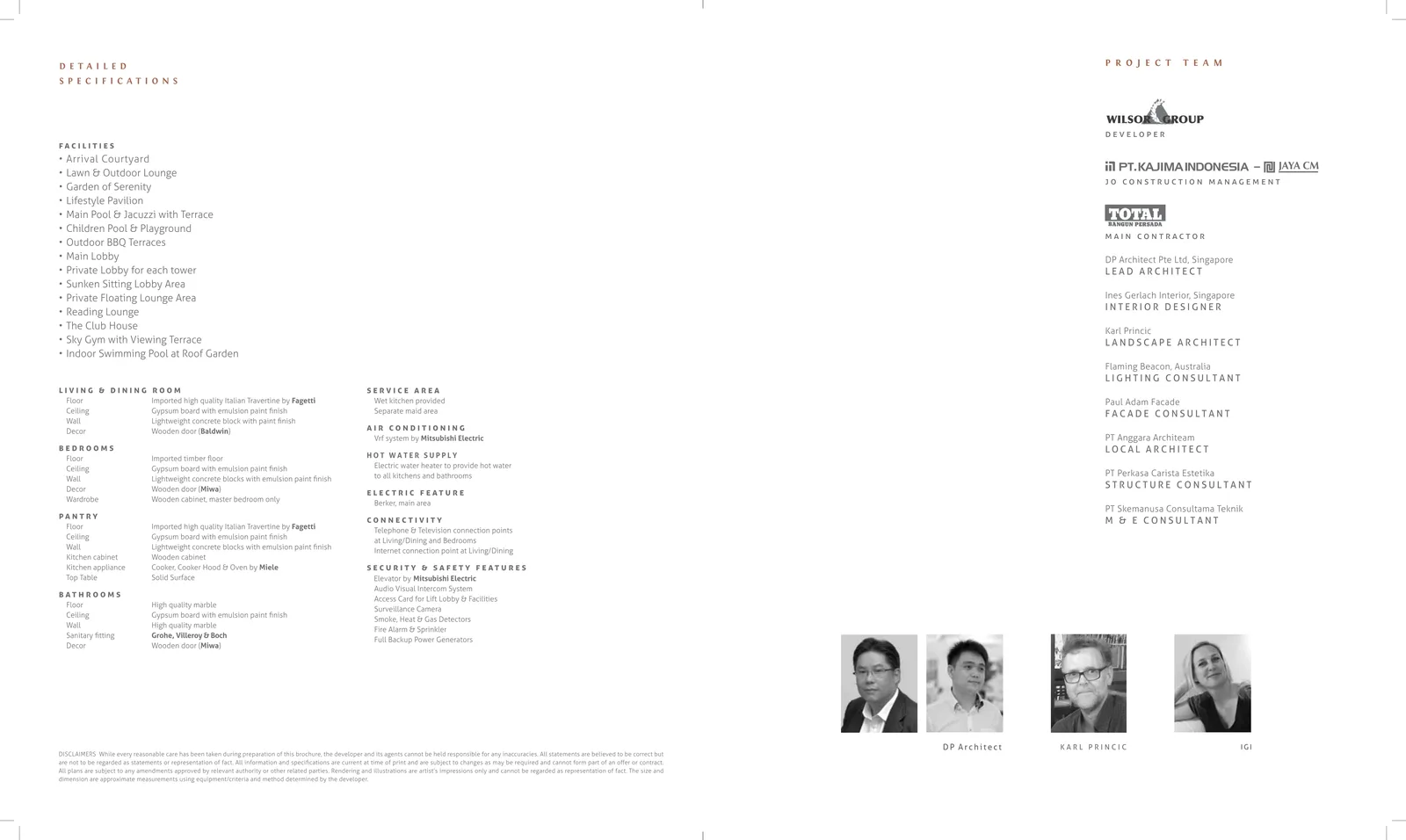 Specifications dan project team La Vie All Suites