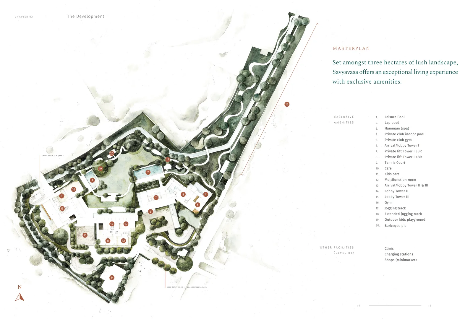 Savyavasa masterplan 3 towers 20 amenities jogging track tennis court
