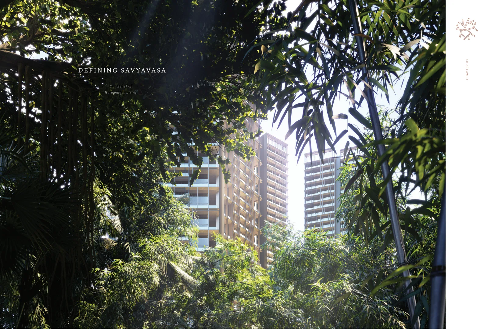Savyavasa tower facade timber frame balcony Dharmawangsa
