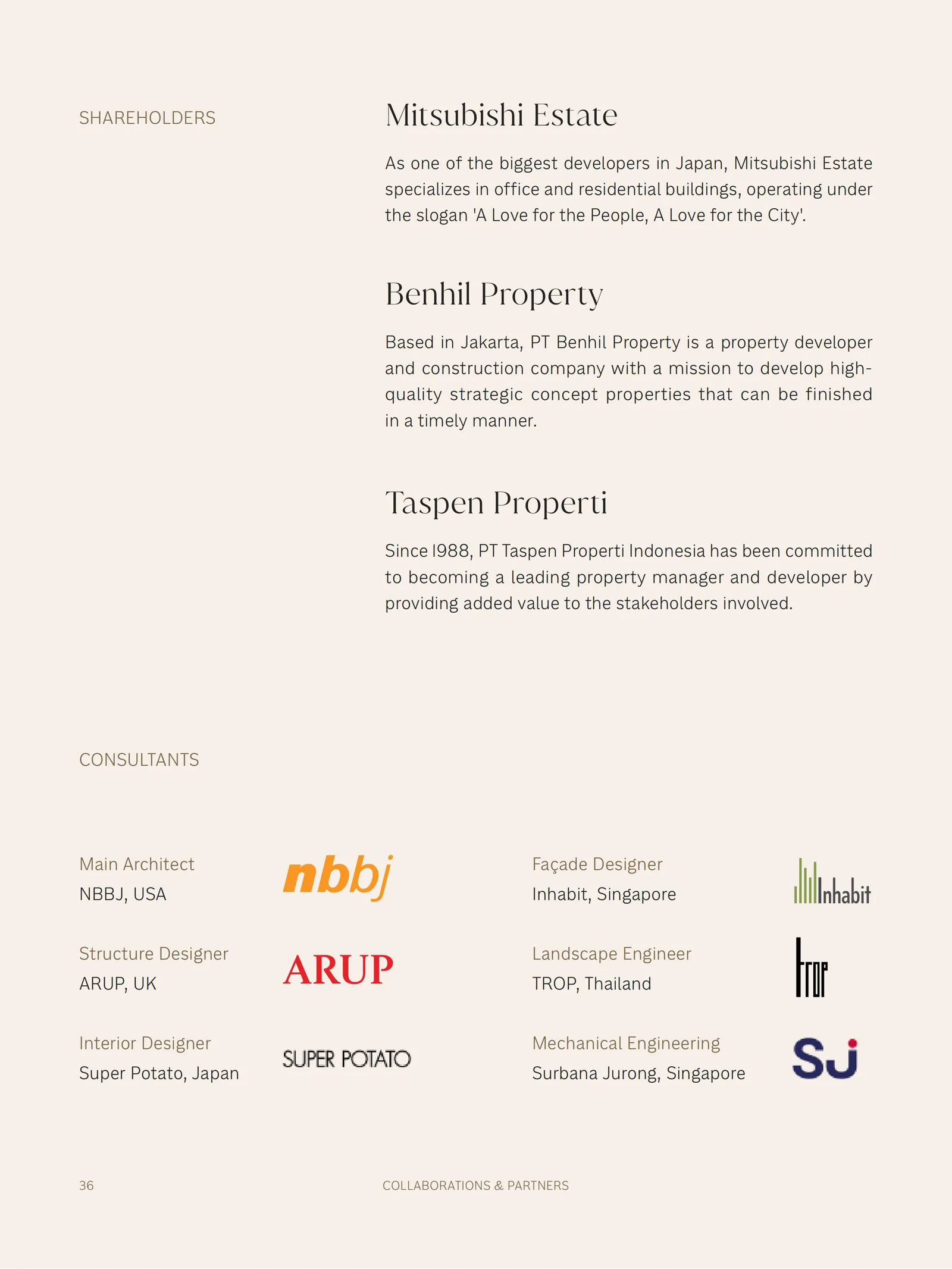 Two Sudirman developers Mitsubishi Estate NBBJ ARUP