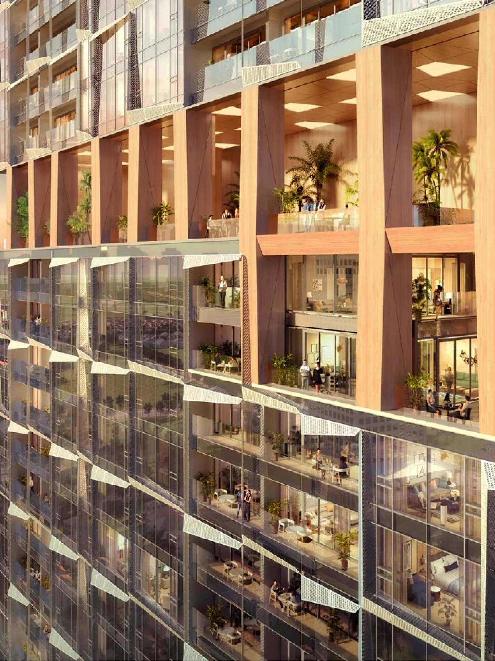 Two Sudirman facade detail sky gardens private balconies